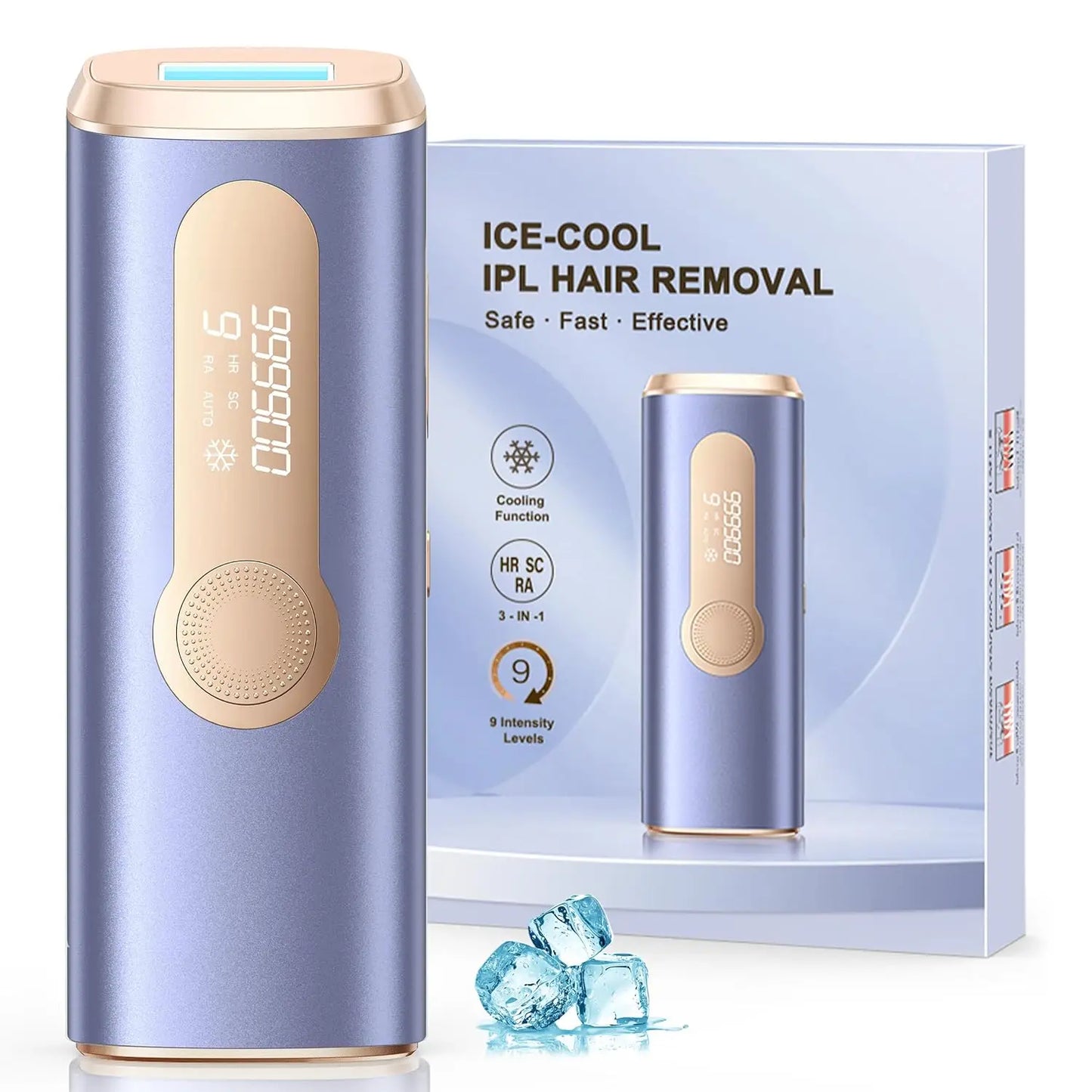 3-in-1 IPL Laser Hair Removal Device with Ice Cooling