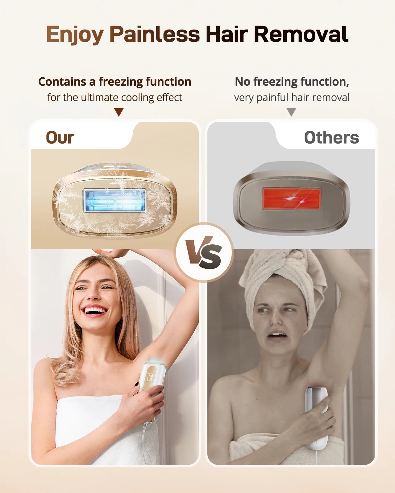 3-in-1 IPL Laser Hair Removal Device with Ice Cooling