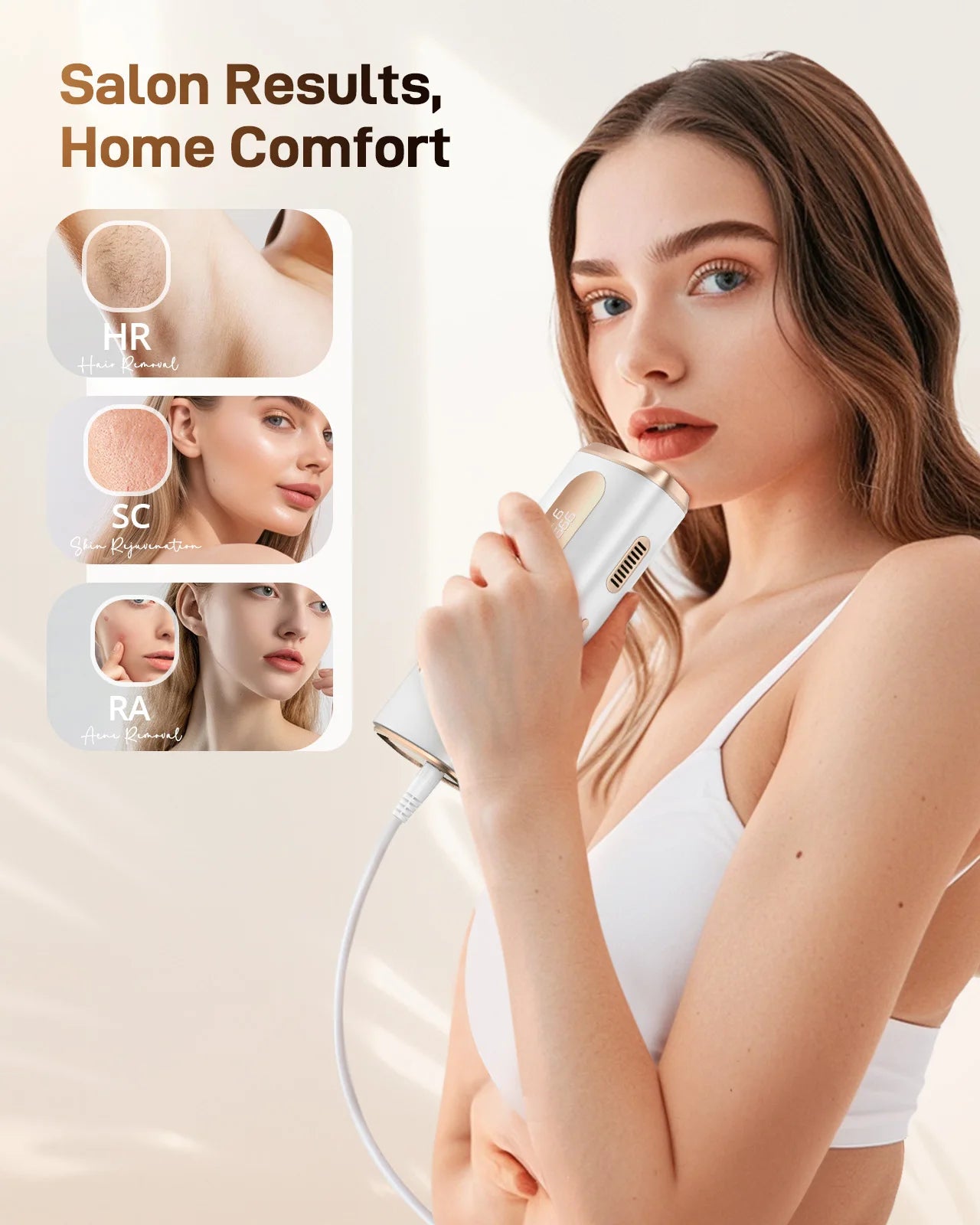 3-in-1 IPL Laser Hair Removal Device with Ice Cooling