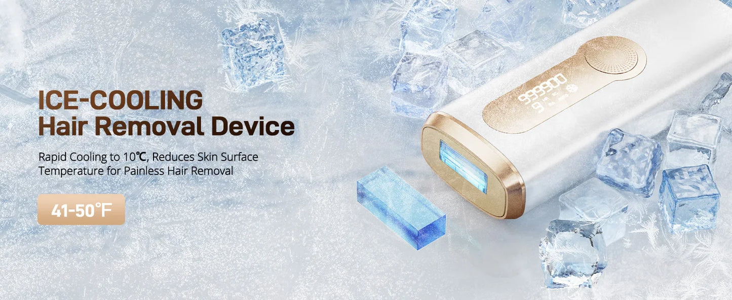 3-in-1 IPL Laser Hair Removal Device with Ice Cooling
