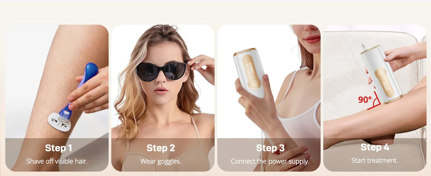 3-in-1 IPL Laser Hair Removal Device with Ice Cooling