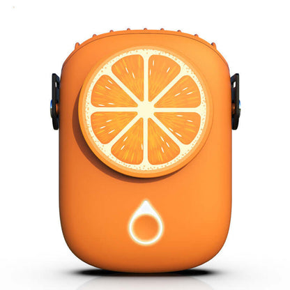 Portable Citrus Neck Fan in orange color