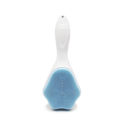 Blue Handheld Silicone Face Scrubber Exfoliator