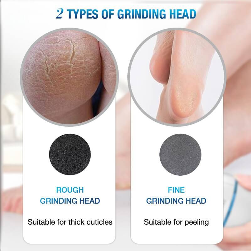 Electric Vacuum Foot Grinder - two types of grinding head