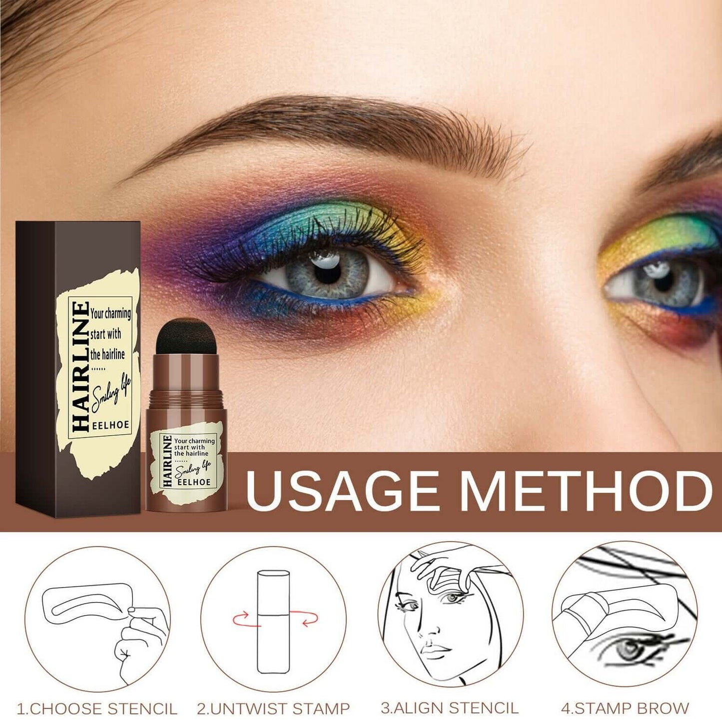 Eyebrow Stamp Stencil Kit - usage method