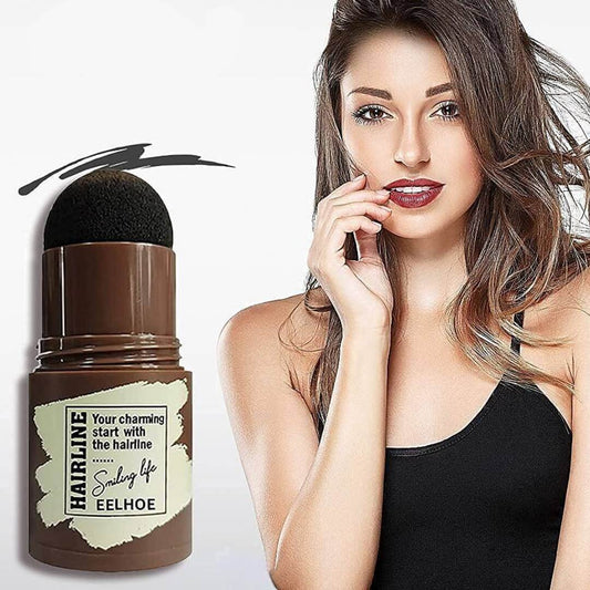 Girl next to the Eyebrow Stamp Stencil Kit 