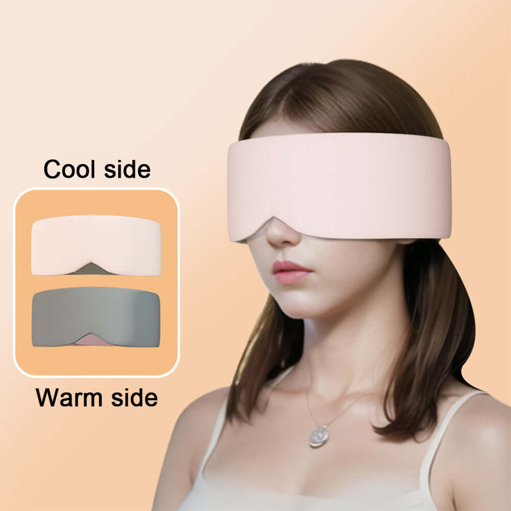 Girl wearing a pink Soft Silk Cotton Comfort Sleep Eye Mask