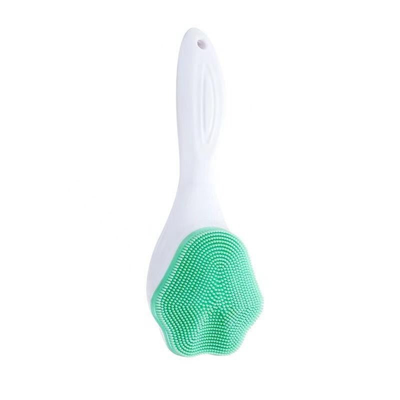 Green Handheld Silicone Face Scrubber Exfoliator