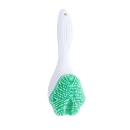 Green Handheld Silicone Face Scrubber Exfoliator