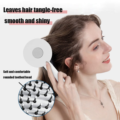 Massage One-key Self-cleaning Hair Brush with a soft and comfortable rounded toothed head