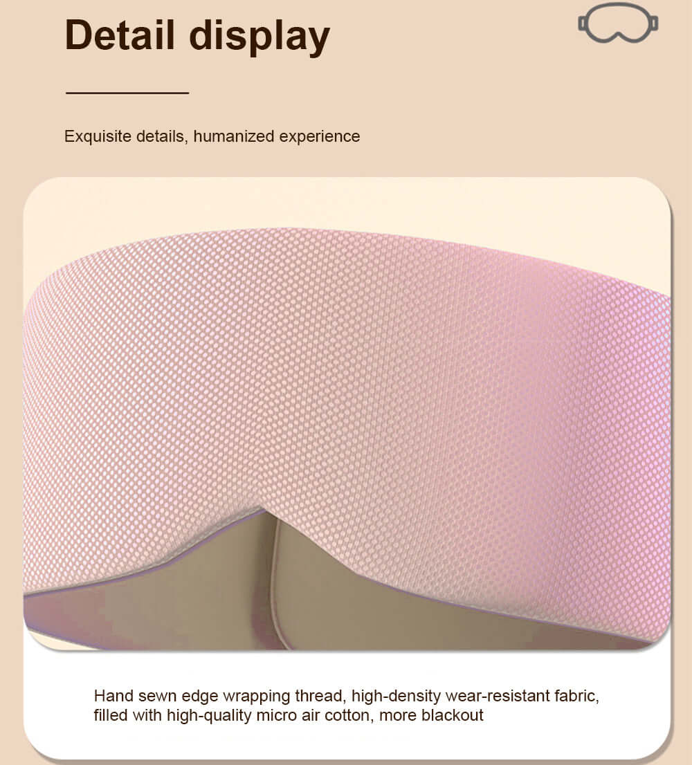 Pink Soft Silk Cotton Comfort Sleep Eye Mask - detail display